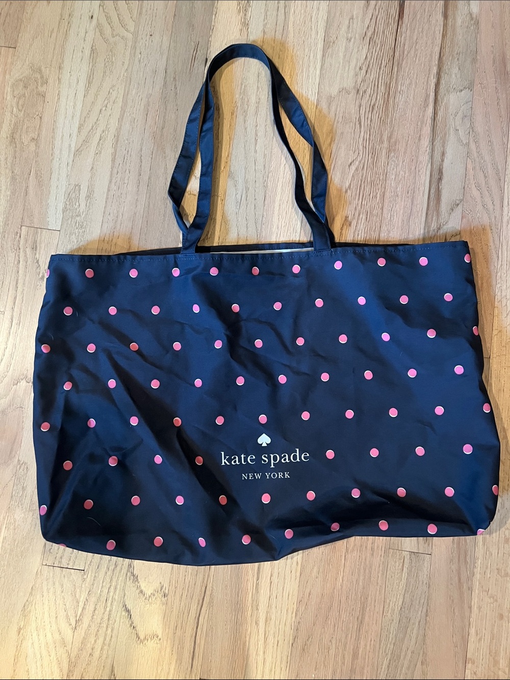 kate spade Black Tote with Pink Polka Dots